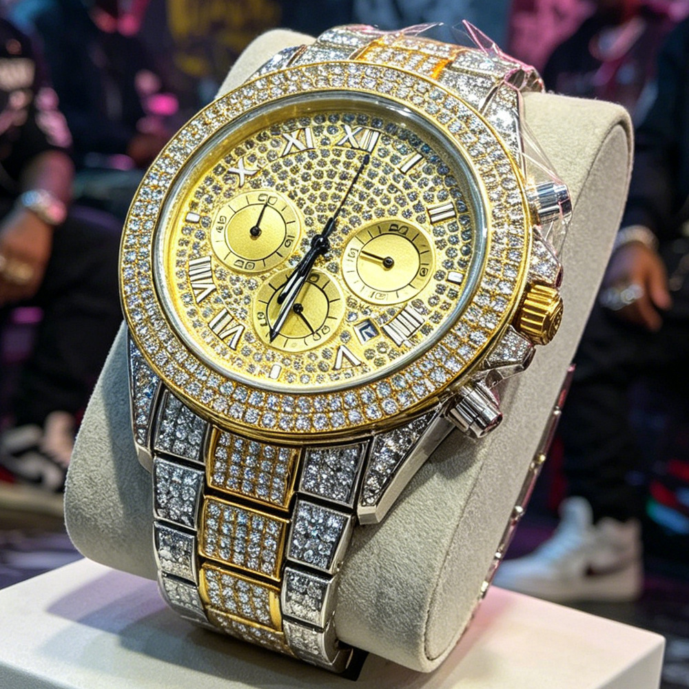 Luxury Watch Brands Logo - Jam Tangan Quartz Hip Hop Iced