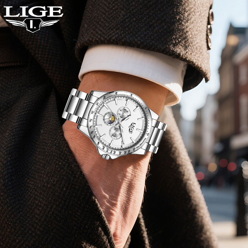 Luxury Watch Brand - LIGE Jam Tangan Pria Kuarsa Bermerek