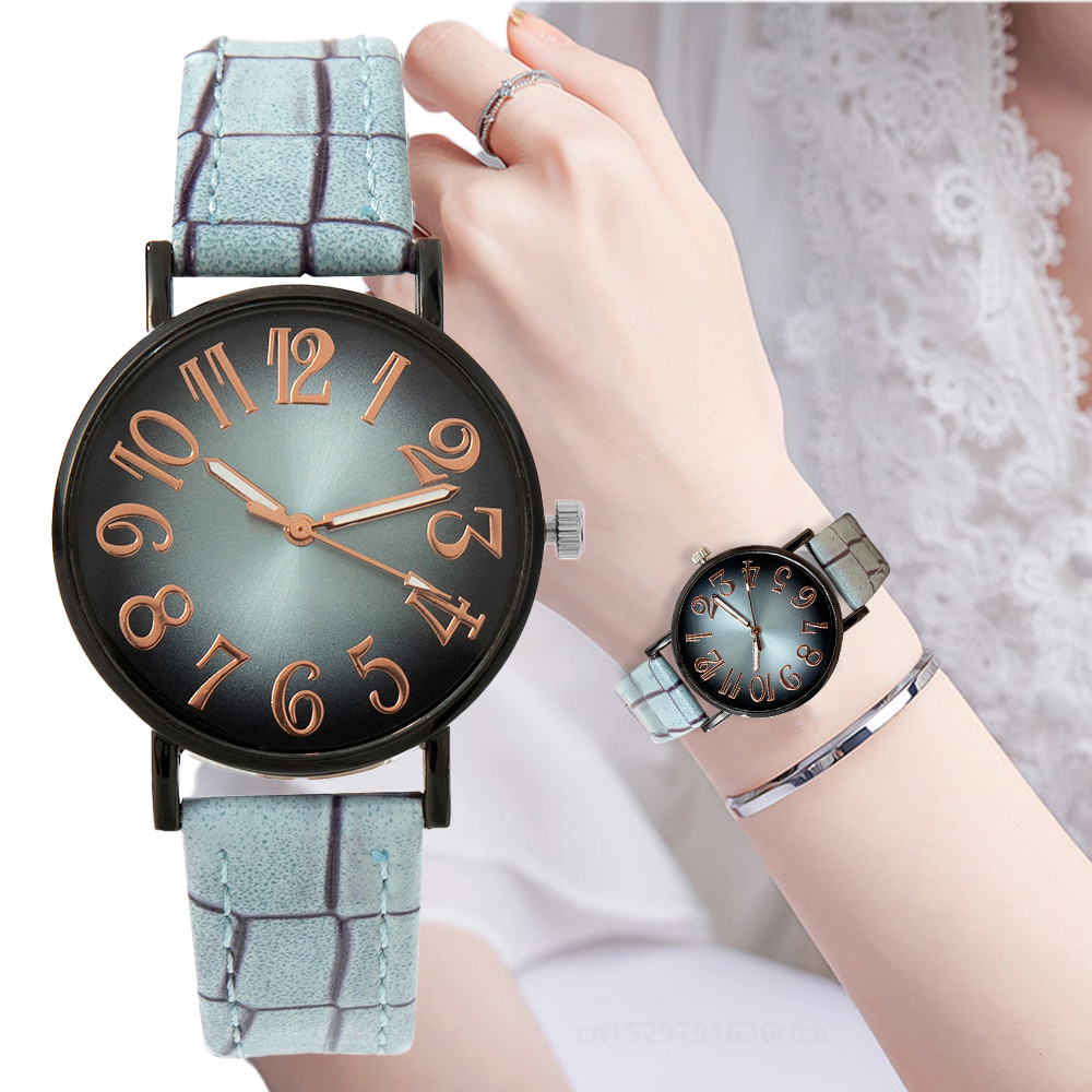Luxury Watch With Leather Strap - Jam tangan wanita, jam tangan perempuan