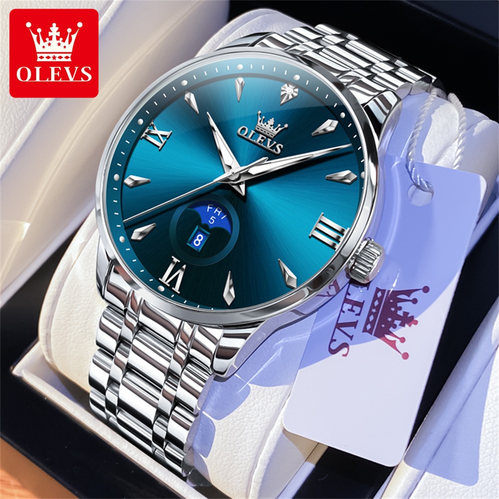 Luxury Watch Brand - OLEVS Moon Phase Jam Tangan Pria
