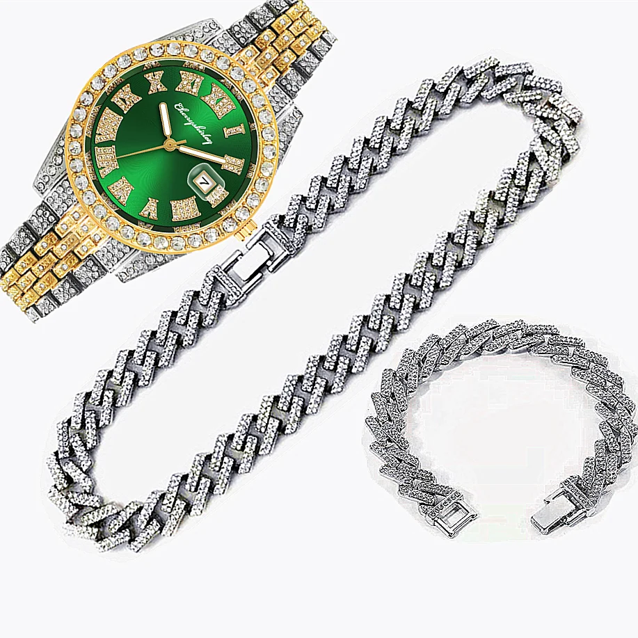Luxury Watch Miami - 3pcs Jam Tangan Mewah Bertabur Kristal