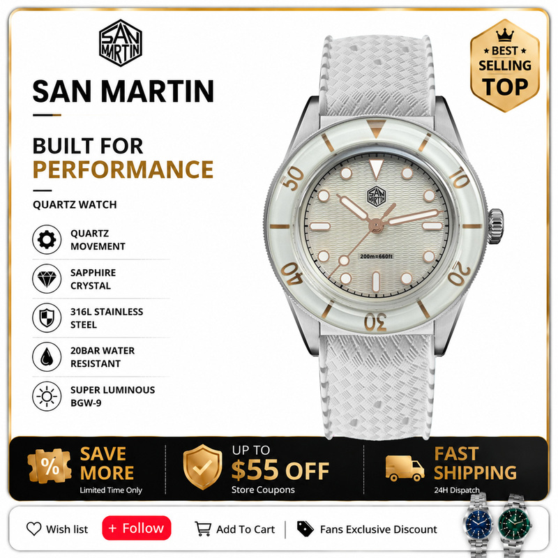 Sapphire Crystal Display - Jam Tangan Wanita San Martin 32.5mm