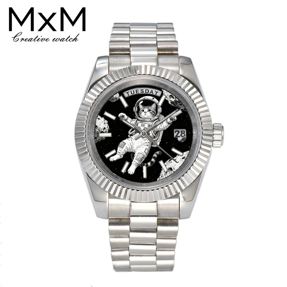 Sapphire Crystal Display - Jam Tangan Pria Kreatif 40mm/36mm Miyota