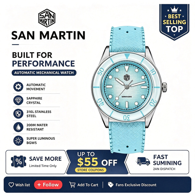 Jam Tangan Wanita San Martin M - Sapphire Crystal Display ulasan dan harga