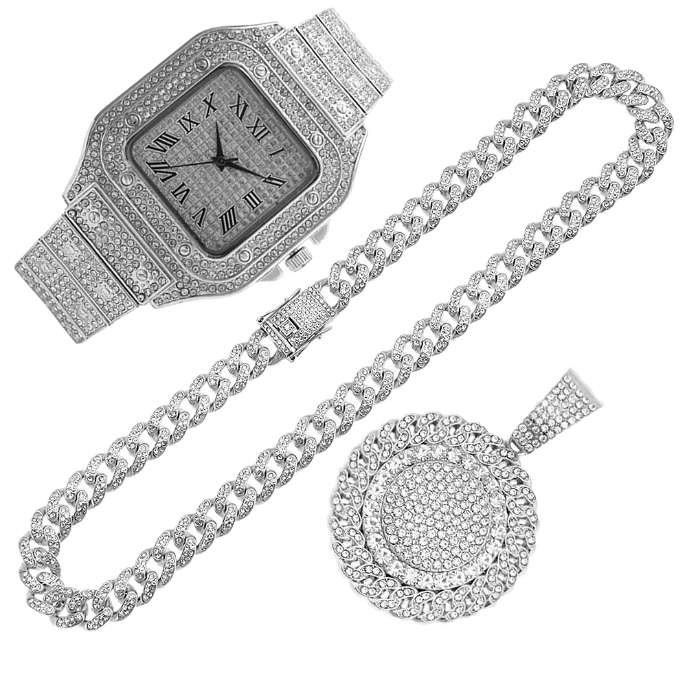 2pcs Jam Tangan Iced Out Kalun - Luxury Watch Miami ulasan dan harga