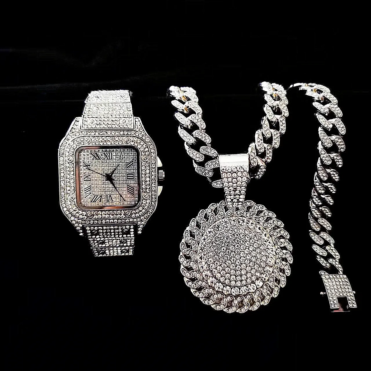 2pcs Jam Tangan Iced Out Kalun - Luxury Watch Miami ulasan dan harga