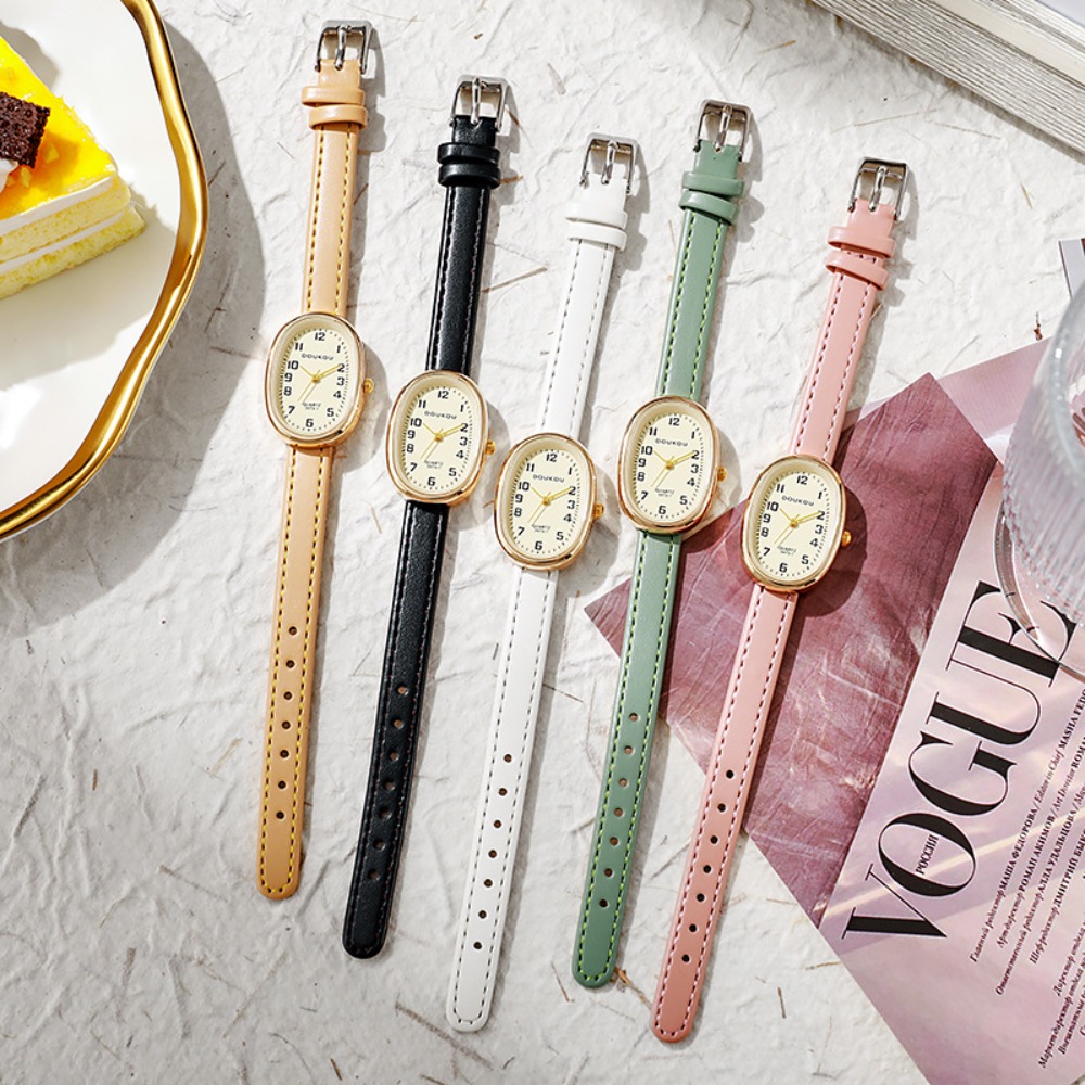 Jam Tangan Wanita Dial Oval Me - Luxury Watch With Leather Strap ulasan dan harga