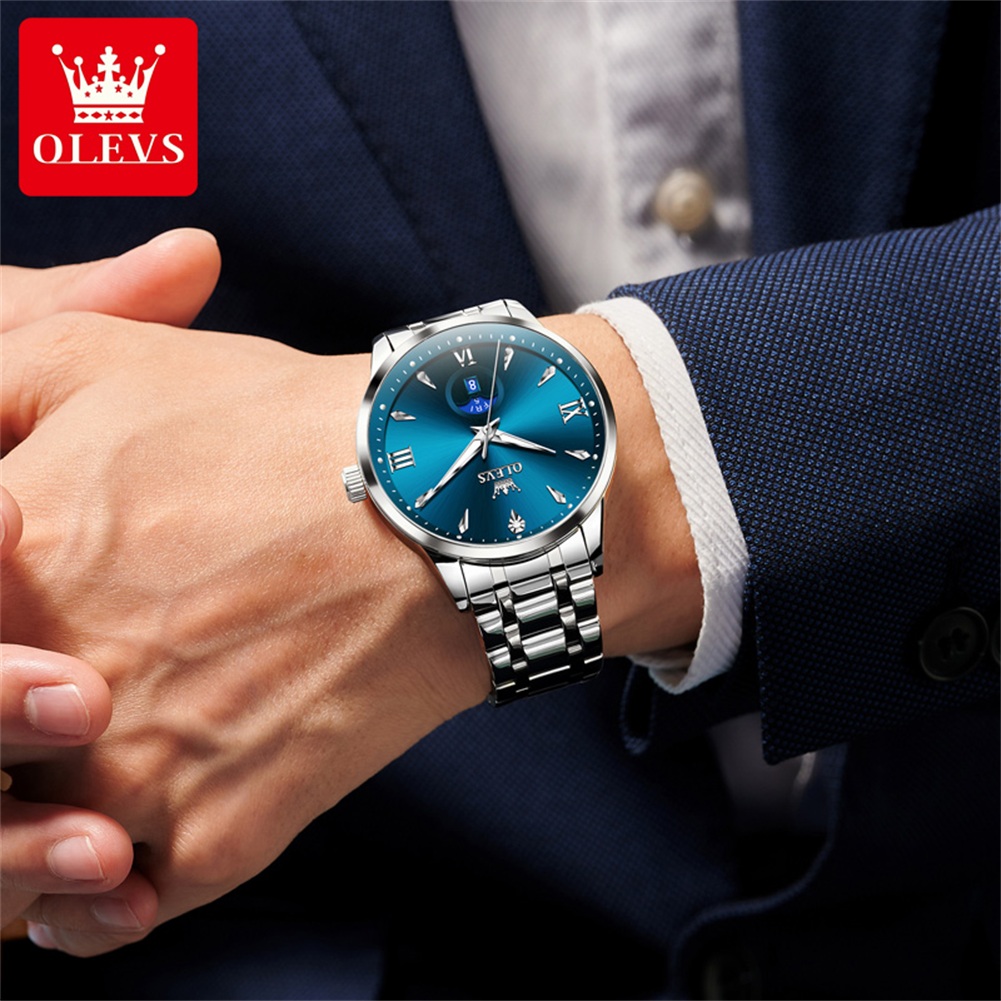OLEVS Moon Phase Jam Tangan Pr - Luxury Watch Brand ulasan dan harga