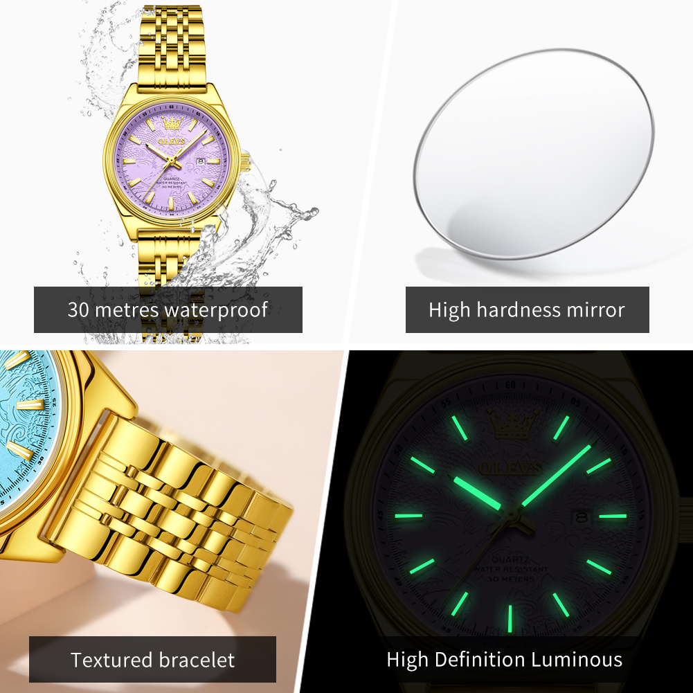 OLEVS Jam Tangan Emas Mewah Be - Luxury Watch Index ulasan dan harga