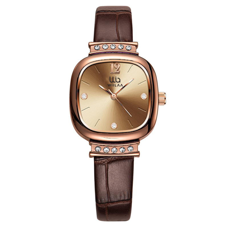 Jam Tangan Wanita Rose Gold Pe - Luxury Watch With Leather Strap ulasan dan harga