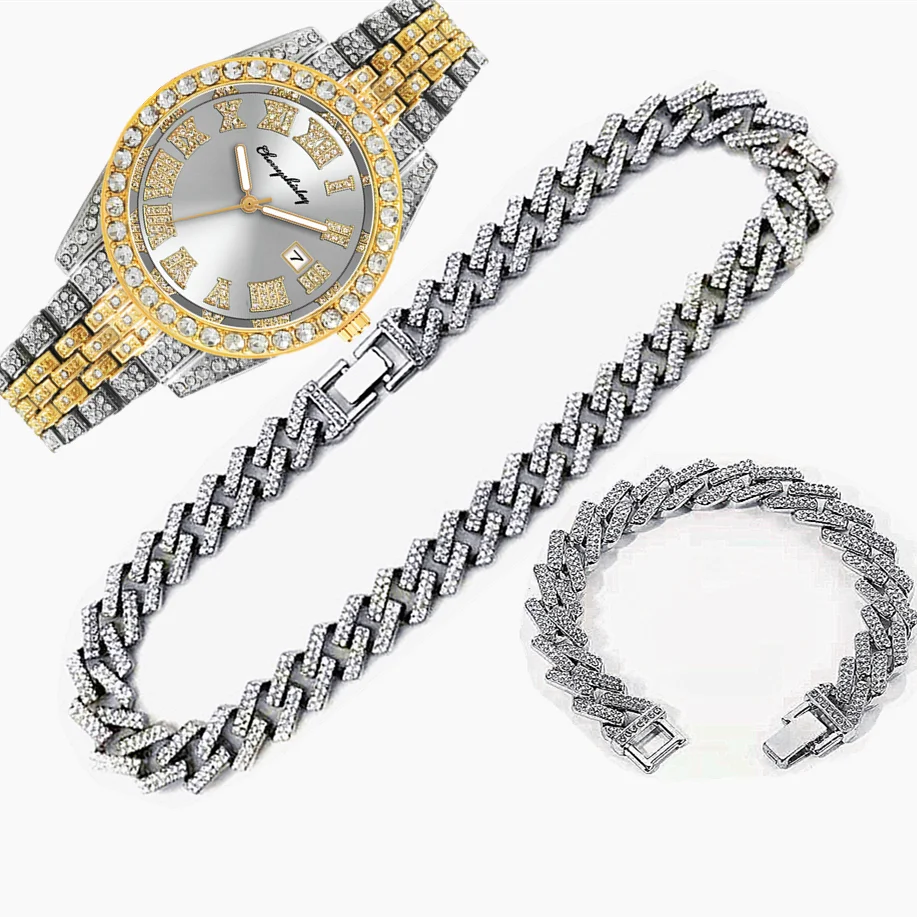 3pcs Jam Tangan Mewah Bertabur - Luxury Watch Miami ulasan dan harga