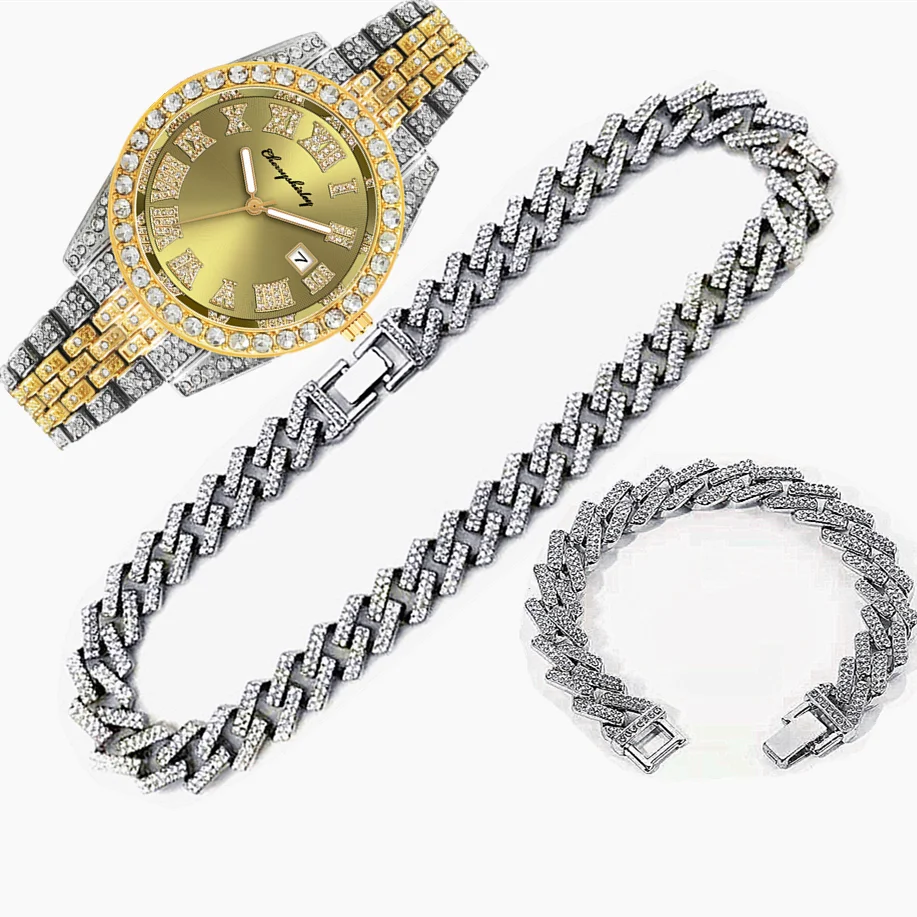 3pcs Jam Tangan Mewah Bertabur - Luxury Watch Miami ulasan dan harga