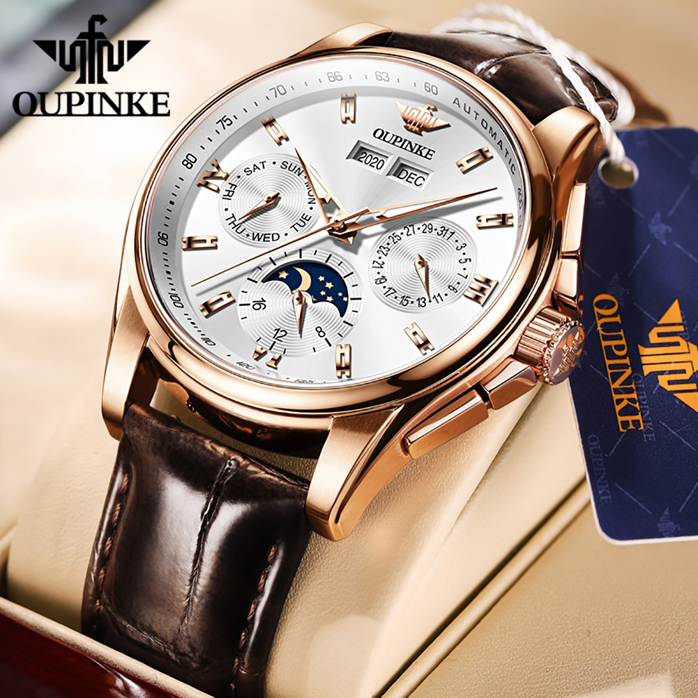 OUPINKE Jam Tangan Pria Jam Ta - Sapphire Crystal Display ulasan dan harga