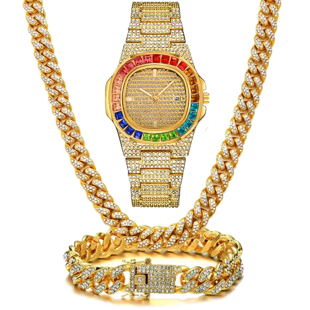 3pcs Jam Tangan+Kalung+Gelang  - Luxury Watch Miami ulasan dan harga